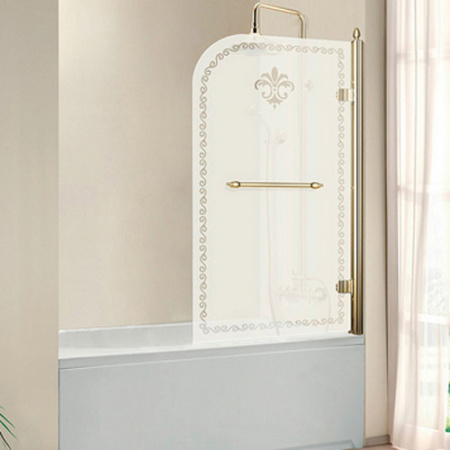 Шторка для ванны распашная Cezares Retro RETRO-V-1-80/145-PP-G-R матовое стекло фото