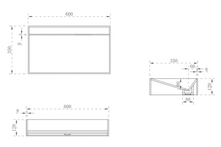 Накладная раковина Abber Stein AS2623 60x35 белая матовая фото