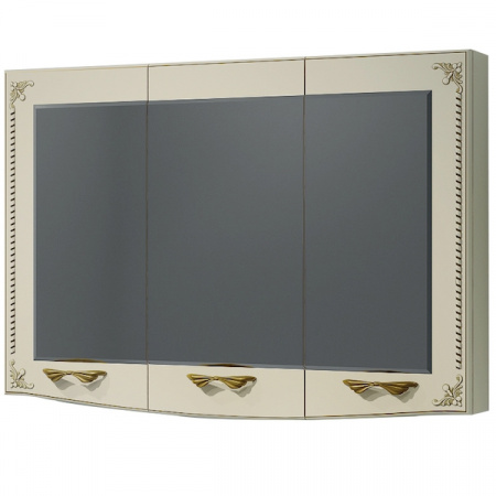 Зеркало-шкаф Kaksa Классик-Д 004280 105 см бежевый с золотом фото