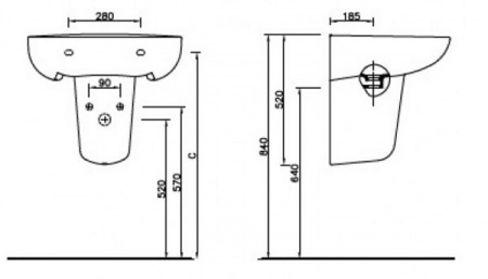 Полупьедестал для раковины Gala Nila 17442 (71788) фото