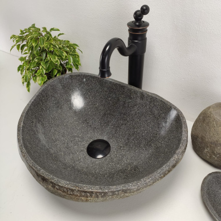 Накладная раковина из речного камня RS0935 (45*36*15) фото