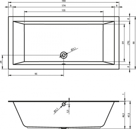 Акриловая ванна Riho Lugo Velvet BT0510500000000 190х90 фото