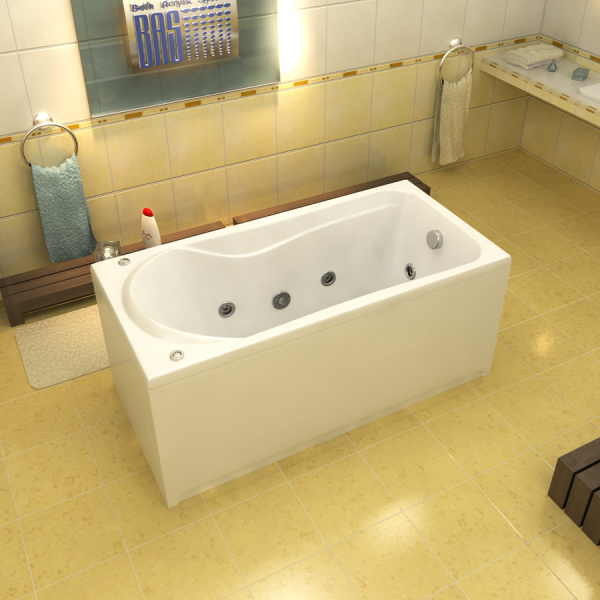 Ванна акриловая с гидромассажем Bas Бриз 150х75 фото
