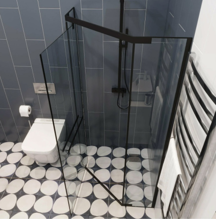 Душевой уголок Cerutti SPA Chika ZP101B 100x100 черный фото