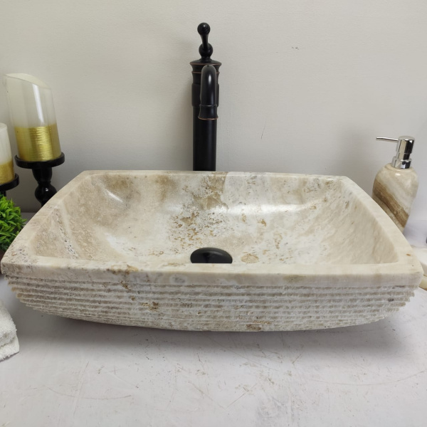 Накладная раковина из оникса Square sinc BL EO-00730 (50*35*15см) фото