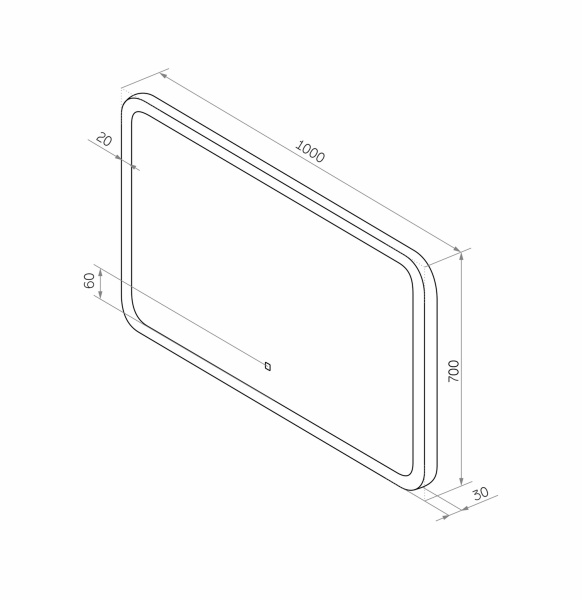 Зеркало SINTESI JANO 100 с LED-подсветкой  1000x700, с подогревом SIN-SPEC-JANO-100 фото