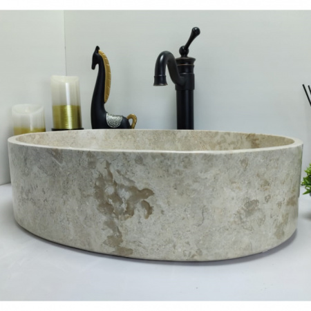 Раковина из мрамора Indo Oval Cream Tin Lip MO-00349 фото
