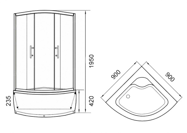 Душевой уголок Parly Z900 90x90 фото