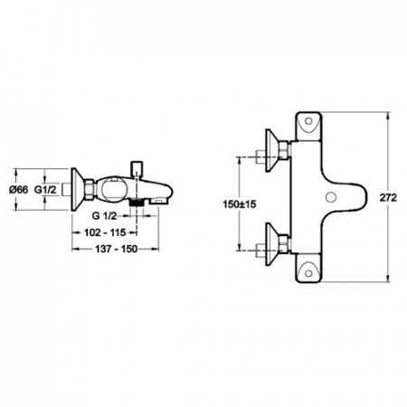 Термостат для ванны и душа Jacob Delafon Robust E75772-CP фото