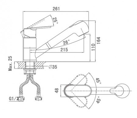 Смеситель для кухни D&K Speyer Rhein DA1312501 фото