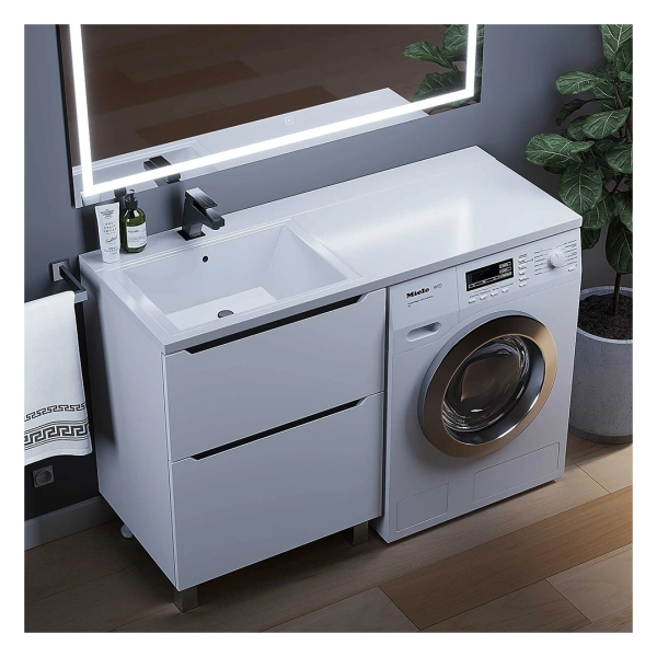 Тумба под стиральную машину Uperwood Tanos 120 291120334 белая/графит фото