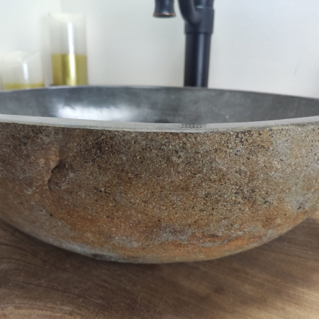 Накладная раковина из речного камня RS0576 (47*39*15) фото