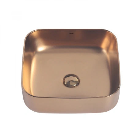 Накладная раковина Abber Rechteck AC2211MRG 38x38 розовое золото матовое фото