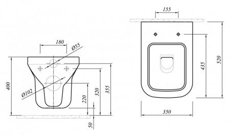Унитаз подвесной Cezares Vale CZR-430 фото