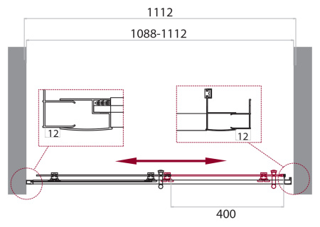 Душевая дверь BelBagno UNO-195 UNO-195-BF-1-110-CH-CR фото