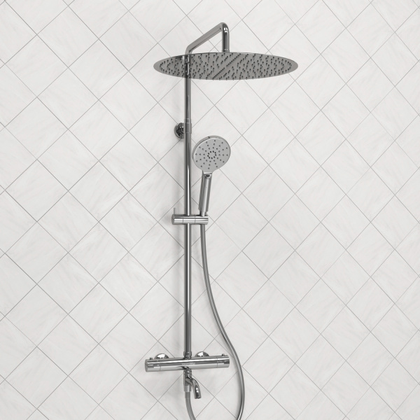 Душевая система (стойка) с термостатом WasserKRAFT Thermo A188.117.127.087.CH хромоникель фото