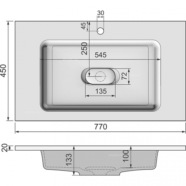 Раковина встраиваемая Jorno Modul Mol.08.80/W 80 см фото