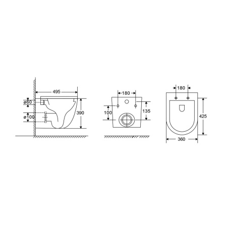 Подвесной унитаз со смывом торнадо Grossman GR-4455SQC с сиденьем/с закрытым дном фото