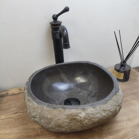 Накладная раковина из речного камня RS01148 (33*34*15) фото