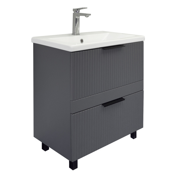 Тумба с раковиной Comforty Лима 70Н2 00-00019179 антрацит фото