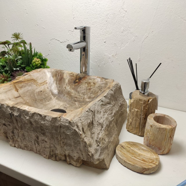 Накладная раковина из окаменелого дерева Fossil Basin OD-01258 (48*40*17) фото