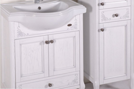 Тумба с раковиной ASB-Woodline Салерно 65 9695 белая фото