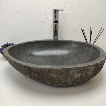 Накладная раковина из речного камня RS01181 (56*41*15) фото