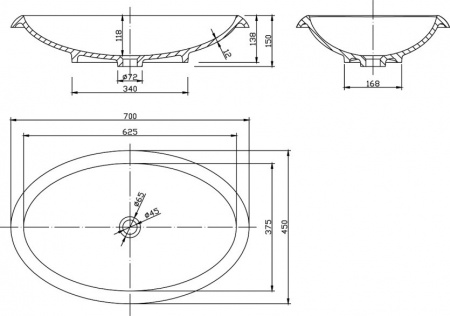 Накладная раковина Montebianco Bolsena 12045 фото