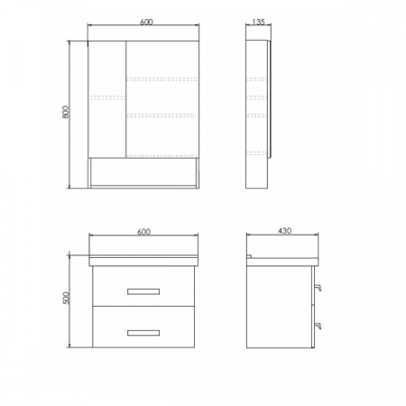 Зеркало-шкаф Comforty Парма-60 дуб дымчатый фото