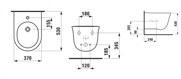 Биде подвесное Laufen The New Classic 8.3085.1.000.302.1 фото