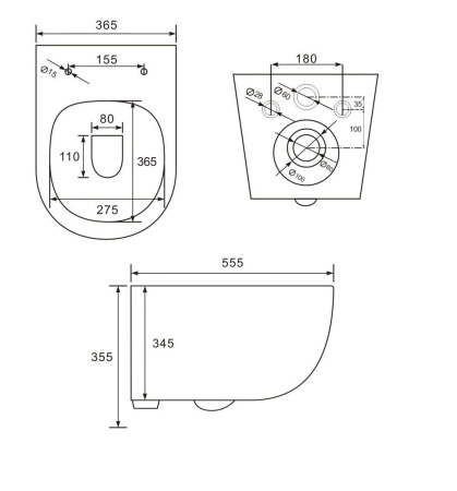 Унитаз подвесной безободковый Art&Max Siena AM221CHR/SC с сиденьем фото