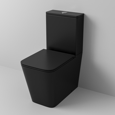 Унитаз напольный Grossman Tornado GR-4418BMSQ черный матовый, с сиденьем фото