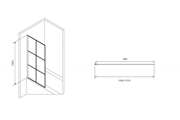 Шторка на ванну ABBER Immer Offen AG72100B 100 см фото