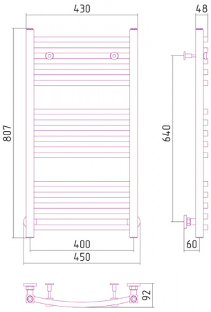 Полотенцесушитель водяной Сунержа Аркус 80х40 00-0251-8040 фото