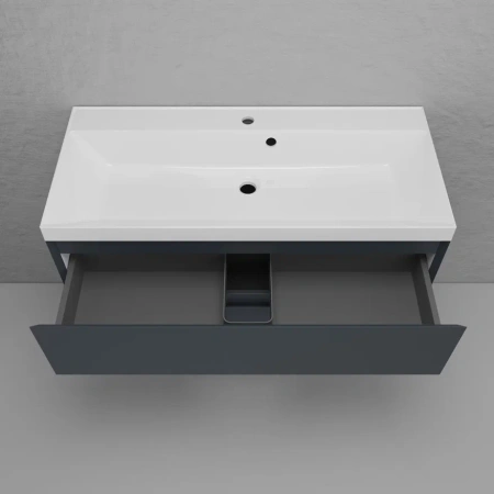 Тумба подвесная под раковину Style Line Манхэттен 100 ЛС-00002357 графит фото