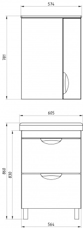 Зеркало-шкаф Миранда 60 11476 фото