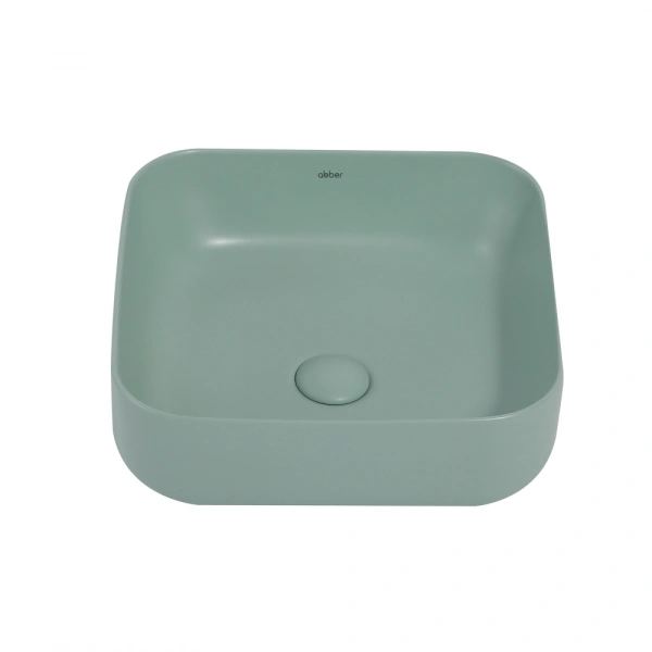 Накладная раковина Abber Rechteck AC2211MCG 38x38 зеленая матовая фото
