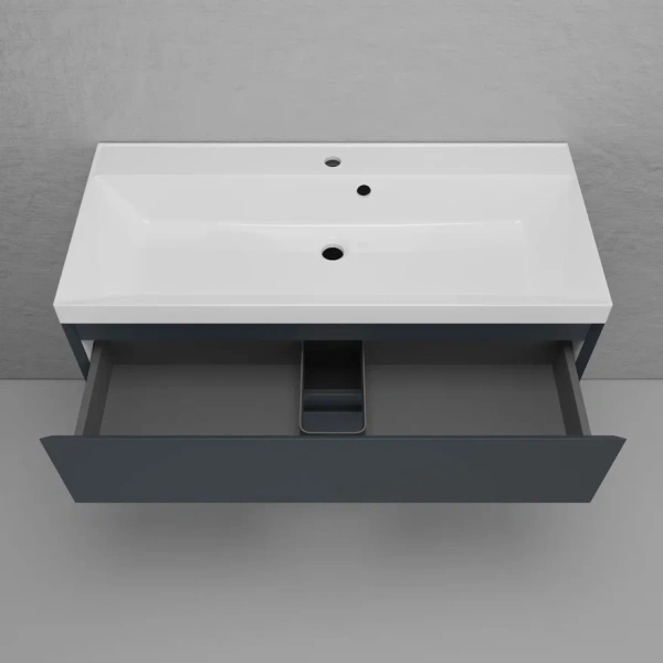 Тумба подвесная под раковину Style Line Манхэттен 100 ЛС-00002357 графит фото