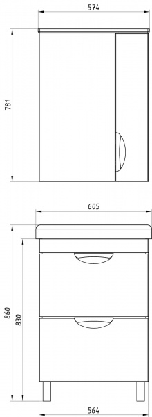 Тумба под раковину АСБ Мебель Миранда 60 11474 фото