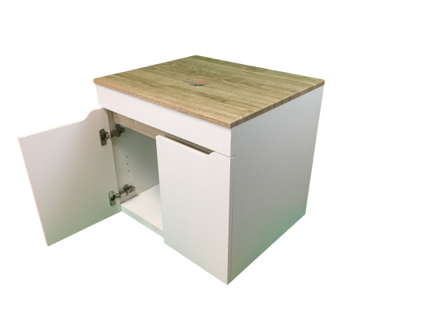 Тумба под раковину Sintesi Style STL.W7024 столешница дуб сонома / белая матовая фото