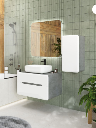 Тумба под накладную раковину Art&Max Genova AM-Genova-800-2C-SO-LN бетон лофт натуральный фото