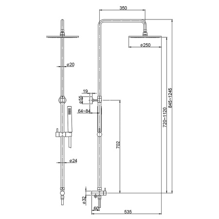 Душевая система Paini RS T4 50CR191ART2P3 Хром фото