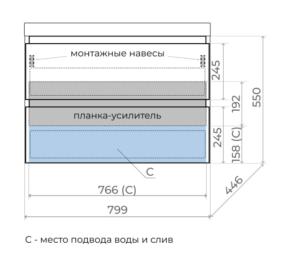 Тумба подвесная под раковину Style Line Манхэттен 80 ЛС-00002361 олива фото