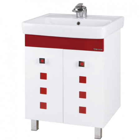 Тумба под раковину Bellezza Натали-70 красная/белая фото