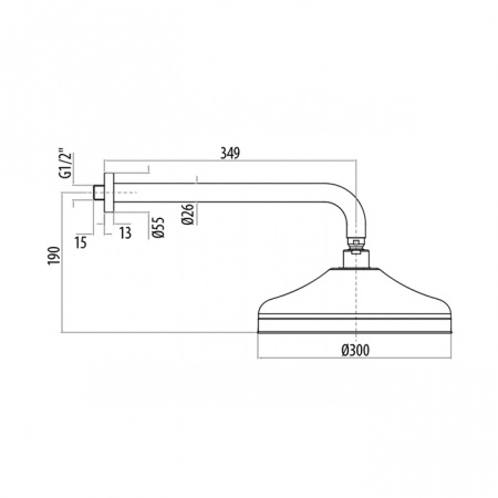 Верхний тропический душ с держателем Gattoni Programma doccia SFPCL30D0oro фото