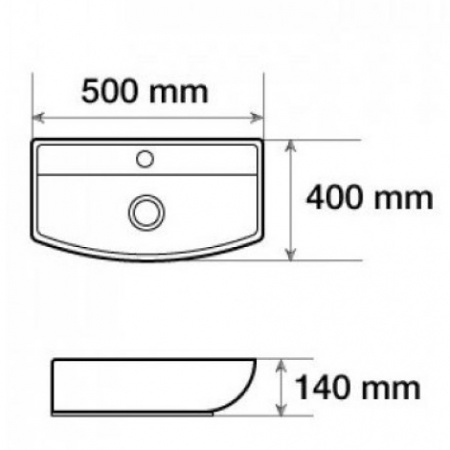 Подвесная раковина CeramaLux N 78014C 50х40 фото