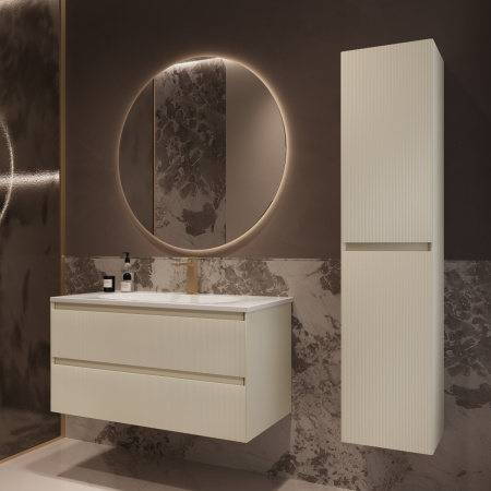 Тумба под раковину Vincea Welle 100 VMC-2WL100MBG M.Beige Soft-touch фото