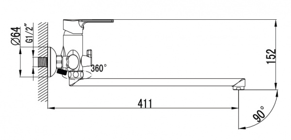 Смеситель для ванны с душем Kaiser Oval 56055 фото