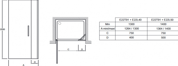 Душевая дверь Jacob Delafon Contra E22T91-GA 90 см фото