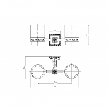 Два стакана для зубных щеток Milacio Alicante MC.914.BR бронза фото